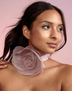 Hot Cynthia Rowley Organza Flower Ties Blush