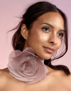 Hot Cynthia Rowley Organza Flower Ties Blush