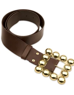 Online Cynthia Rowley Oversized Buckle Belt Brown