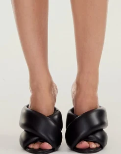New Cynthia Rowley Padded Crossed Mules BLACK