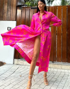 Outlet Cynthia Rowley Perennial Shirt Dress PNKFL