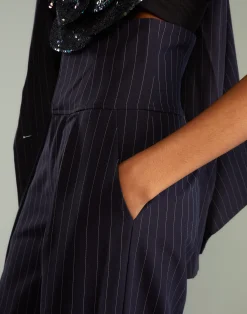 Fashion Cynthia Rowley Pinstripe Corset Waist Pants Navy