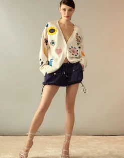 Online Cynthia Rowley Playful Patchwork Cardigan WHTML