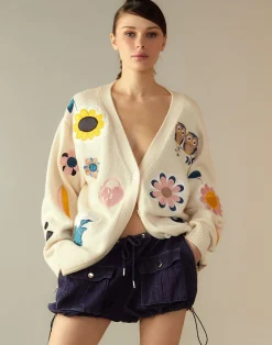 Online Cynthia Rowley Playful Patchwork Cardigan WHTML