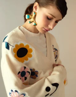 Online Cynthia Rowley Playful Patchwork Cardigan WHTML
