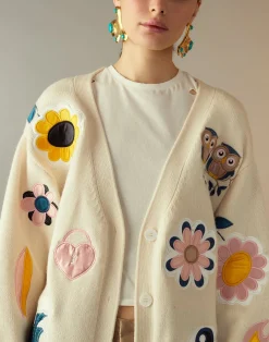 Online Cynthia Rowley Playful Patchwork Cardigan WHTML