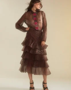 Sale Cynthia Rowley Prim Silk Organza Blouse LEOPD