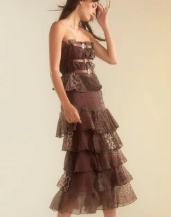 Fashion Cynthia Rowley Prim Silk Organza Skirt LEOPD