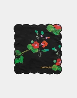 Discount Cynthia Rowley Scallop Embroidered Edge Cocktail Napkin BLKFL