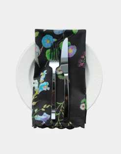 Outlet Cynthia Rowley Scallop Embroidered Edge Dinner Napkin BLKFL