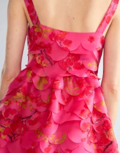Discount Cynthia Rowley Scalloped Petal Midi Dress PNKMT