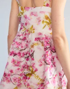 Fashion Cynthia Rowley Scalloped Petal Midi Dress WHTMT