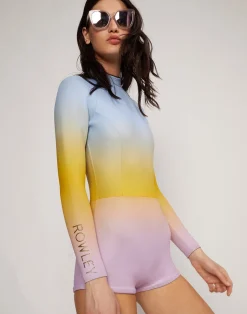 New Cynthia Rowley Sea Ombre Wetsuit Blue/Yellow/Pink