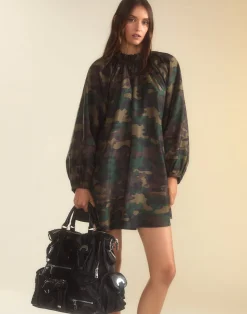 Hot Cynthia Rowley Second Nature Silk Taffeta Dress GRNCAM