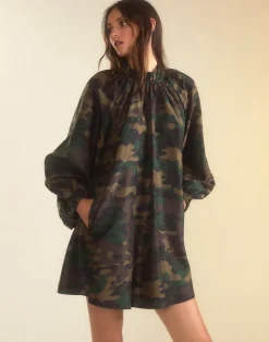 Hot Cynthia Rowley Second Nature Silk Taffeta Dress GRNCAM