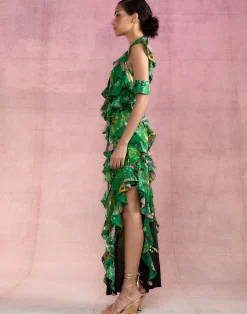 Best Cynthia Rowley Secret Garden Silk Dress GRNFL