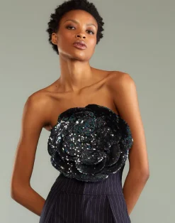 Best Cynthia Rowley Sequin Flower Bandeau DRKMT