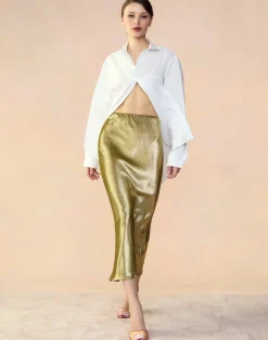 Sale Cynthia Rowley Shimmering Siren Skirt GREEN