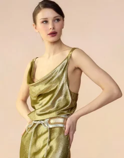 Discount Cynthia Rowley Shimmering Siren Top GREEN