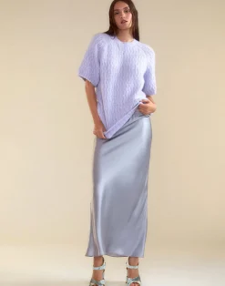 New Cynthia Rowley Sienna Silk Skirt LLGRY