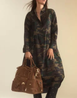 Clearance Cynthia Rowley Silk Taffeta Shirt Dress GRNCAM