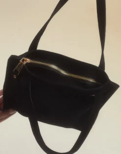 Sale Cynthia Rowley Sleek Suede Tote BLACK