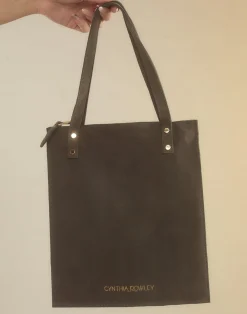 New Cynthia Rowley Sleek Suede Tote DRKGR