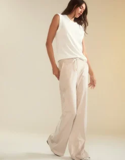Clearance Cynthia Rowley Sleek Ultrasuede Lounge Pant STONE