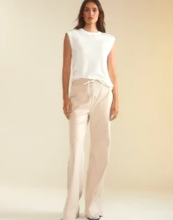 Clearance Cynthia Rowley Sleek Ultrasuede Lounge Pant STONE