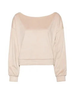 Clearance Cynthia Rowley Sleek Ultrasuede Pullover STONE