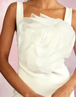 New Cynthia Rowley Sofia Organza Flower Dress White