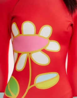 Fashion Cynthia Rowley Spring Daisy Wetsuit Red
