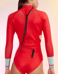 Fashion Cynthia Rowley Spring Daisy Wetsuit Red