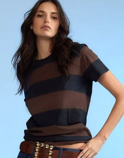 Sale Cynthia Rowley Striped Tee BLKBR