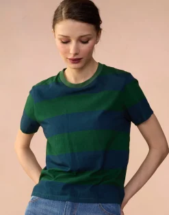 Best Cynthia Rowley Striped Tee GRNVY