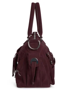 New Cynthia Rowley Suede Cargo Pocket Shoulder Bag OXBLD