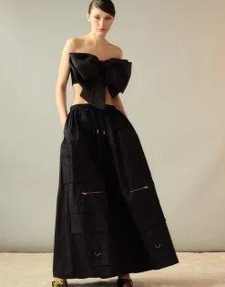 Discount Cynthia Rowley Taffeta Cargo Skirt BLACK