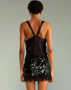 Outlet Cynthia Rowley The Cosmo Sequin Skirt BLACK