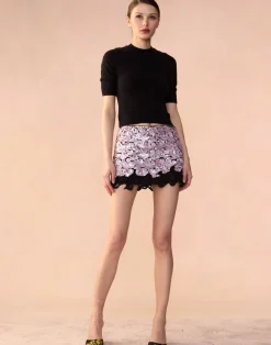 Online Cynthia Rowley The Cosmo Sequin Skirt BLKPNK