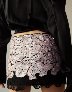 Online Cynthia Rowley The Cosmo Sequin Skirt BLKPNK