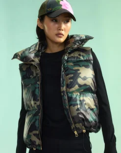 Outlet Cynthia Rowley Undercover Puffer Vest GRNCAM