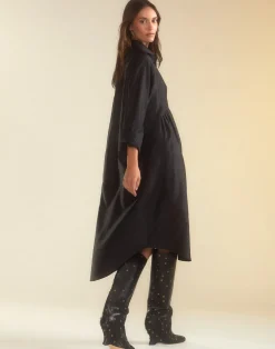 Best Cynthia Rowley Undercover Silk Taffeta Shirt Dress BLACK