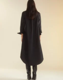 Best Cynthia Rowley Undercover Silk Taffeta Shirt Dress BLACK