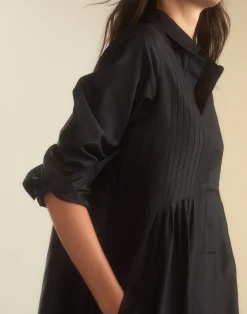 Best Cynthia Rowley Undercover Silk Taffeta Shirt Dress BLACK