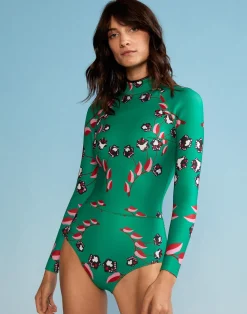 Fashion Cynthia Rowley Vine Floral High Cut Wetsuit GRVFLO