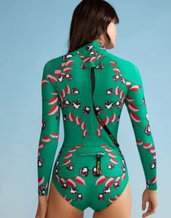 Fashion Cynthia Rowley Vine Floral High Cut Wetsuit GRVFLO