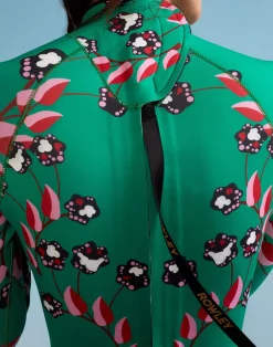 Fashion Cynthia Rowley Vine Floral High Cut Wetsuit GRVFLO
