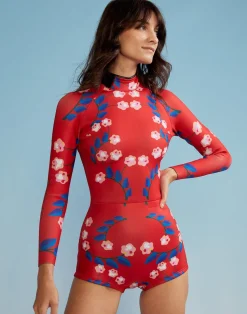 New Cynthia Rowley Vine Floral Wetsuit RDVFLO