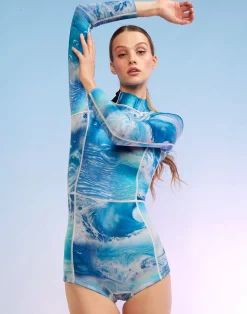 Hot Cynthia Rowley Watercamo Wetsuit Blue Rainbow