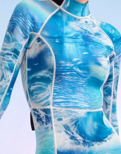 Hot Cynthia Rowley Watercamo Wetsuit Blue Rainbow